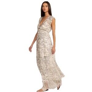 Johnny Was Dress SINCERELY YOURS SILK MAXI DRESS Sheer Pure Silk Size M 2 piece